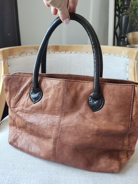 Boho Brown Leather Shoulder Bag Tote